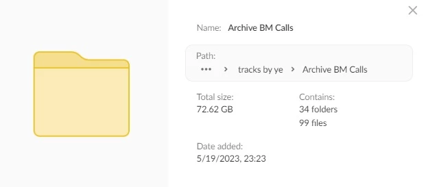 SnapGod Archive BM Calls Size